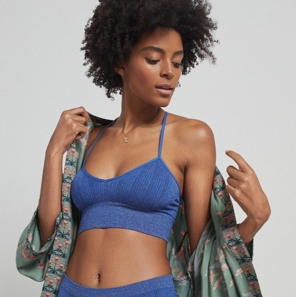 Anthropologie Brightest Cobalt Sparkling Bralette XS-S - Picture 1 of 5